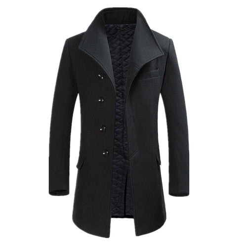 Herren Taillierter Chesterfield-Mantel aus Wollmix mit gesteppter Thermoinnenjacke – Montevé