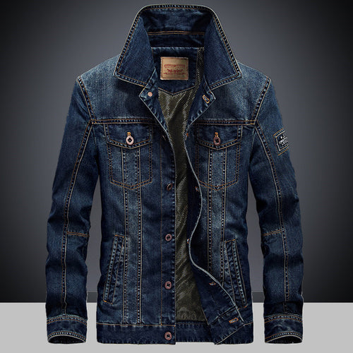 Herren moderne Jeansjacke mit funktionalen Taschen Echoarchiv