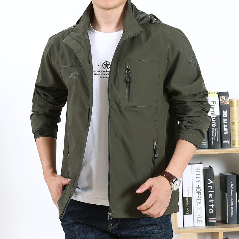 Herren funktionale Outdoor-Jacke mit praktischen Reißverschlusstaschen und atmungsaktivem Gewebe Echoarchiv