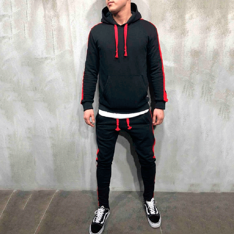 Herren Eleganter Kapuzenpullover mit passender Jogginghose Echoarchiv