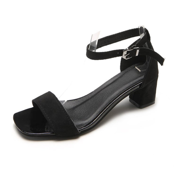 Damen nan elegante Sandalette im minimalistischen Design mit quadratischer Zehenpartie und verstellbarem Knöchelriemen Echo Archiv