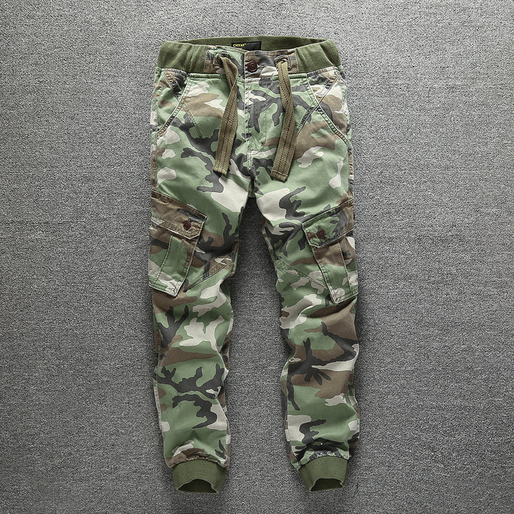 Herren Cargohose im Army-Stil mit elastischem Bund, Kordelzug und Bündchen Echoarchiv