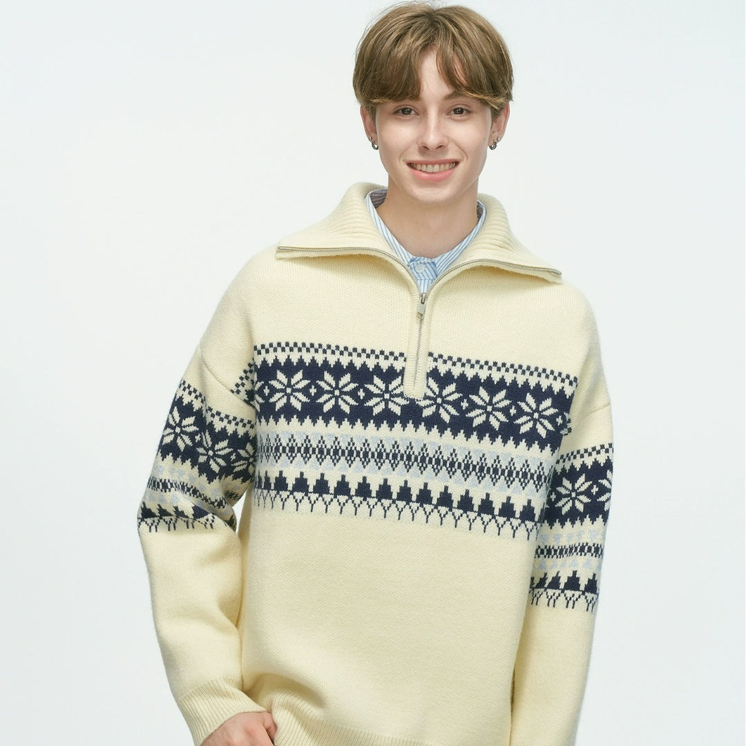 Unisex-Weihnachtspullover mit Reißverschluss