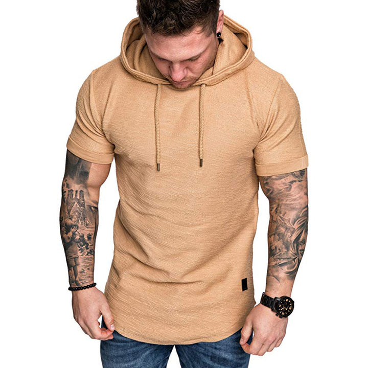 Herren Sportliches T-Shirt mit Kapuze und lässigem Schnitt Echoarchiv