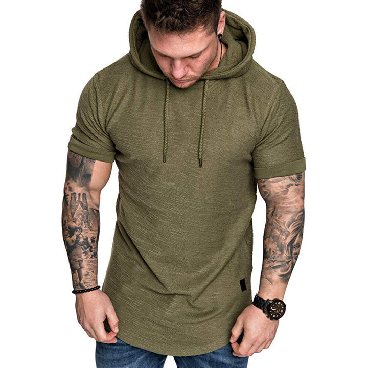 Herren Sportliches T-Shirt mit Kapuze und lässigem Schnitt Echoarchiv