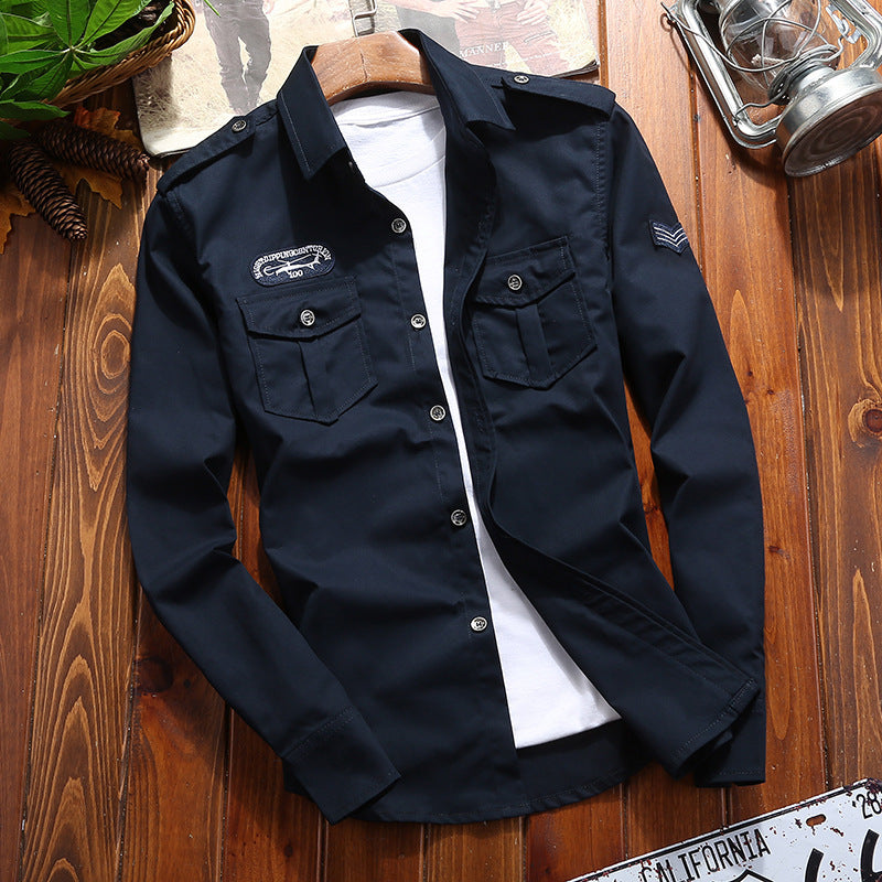 Herren Utility-Hemdjacke mit Brusttaschen und Schulterklappen Echo Archiv