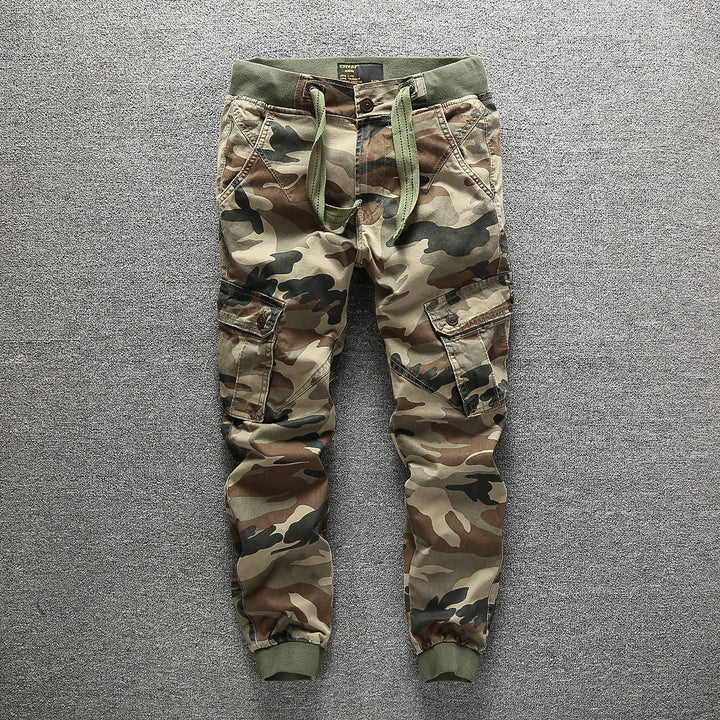 Herren Cargohose im Army-Stil mit elastischem Bund, Kordelzug und Bündchen Echoarchiv
