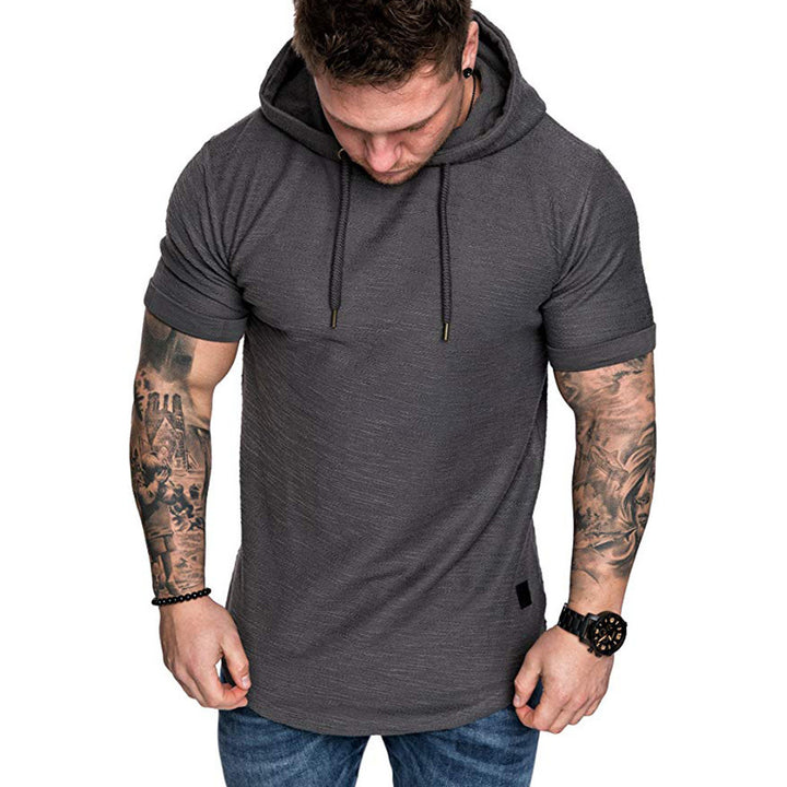 Herren Sportliches T-Shirt mit Kapuze und lässigem Schnitt Echoarchiv