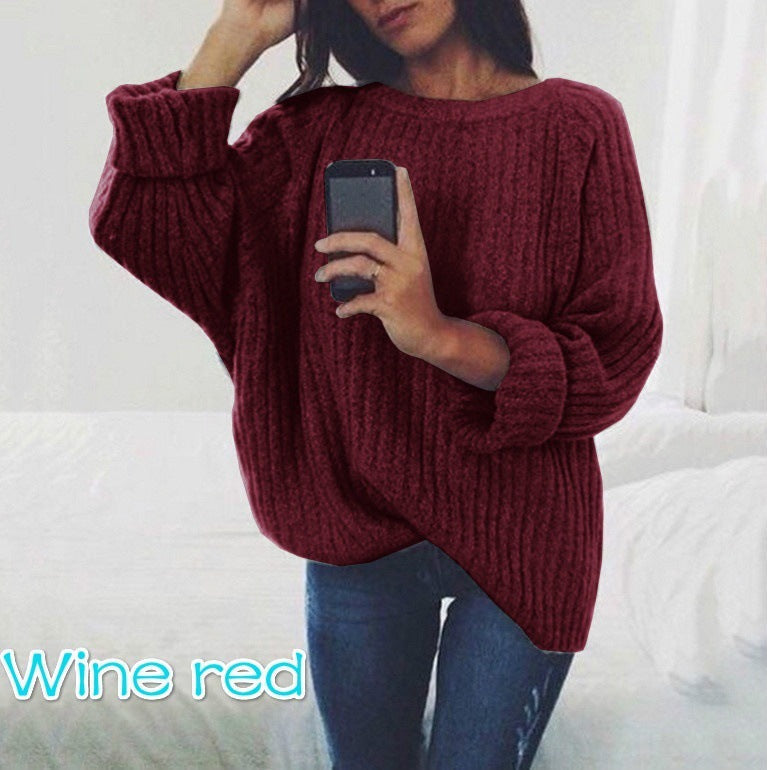 Damen Grobstrickpullover mit lockerer Passform und trendigem Rippenmuster Echoarchiv