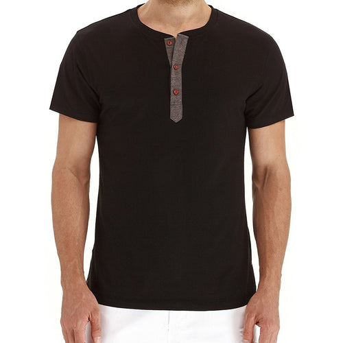 Herren Kurzarmshirt mit innovativem Knopfdesign Echoarchiv