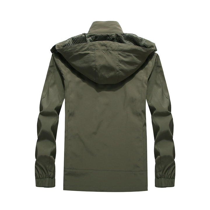 Herren wasserabweisende Outdoorjacke im technischen Parkastil mit abnehmbarer Kapuze Echo Archiv