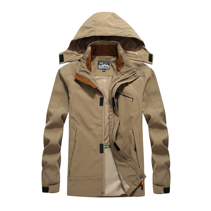 Herren wasserabweisende Outdoorjacke im technischen Parkastil mit abnehmbarer Kapuze Echo Archiv