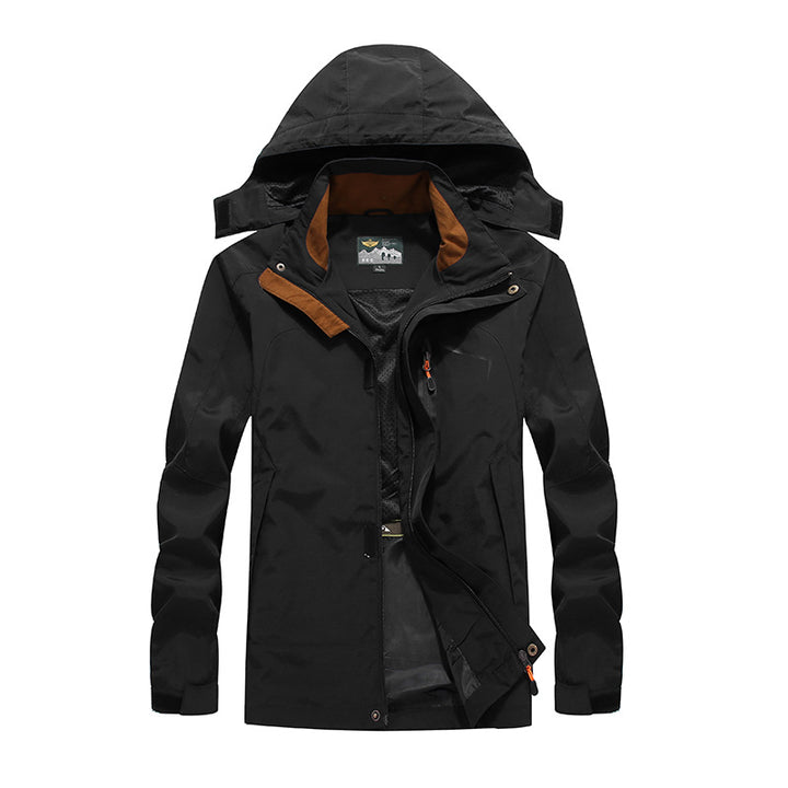 Herren wasserabweisende Outdoorjacke im technischen Parkastil mit abnehmbarer Kapuze Echo Archiv