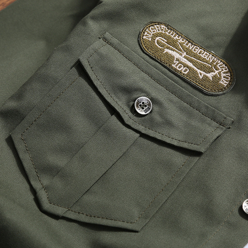 Herren Utility-Hemdjacke mit Brusttaschen und Schulterklappen Echo Archiv