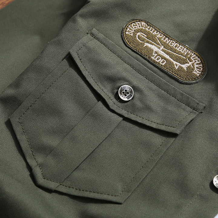 Herren Utility-Hemdjacke mit Brusttaschen und Schulterklappen Echo Archiv