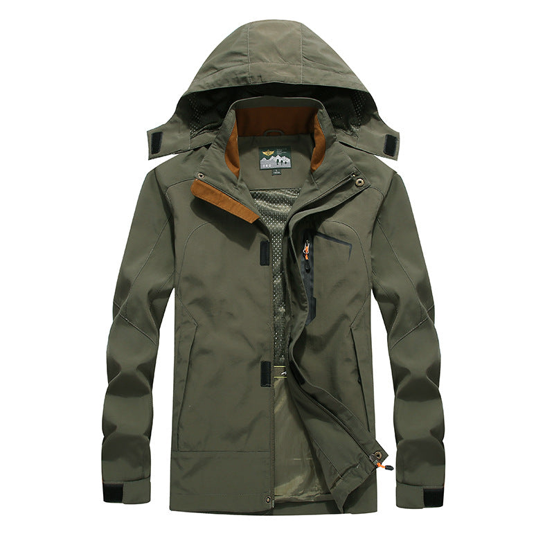 Herren wasserabweisende Outdoorjacke im technischen Parkastil mit abnehmbarer Kapuze Echo Archiv