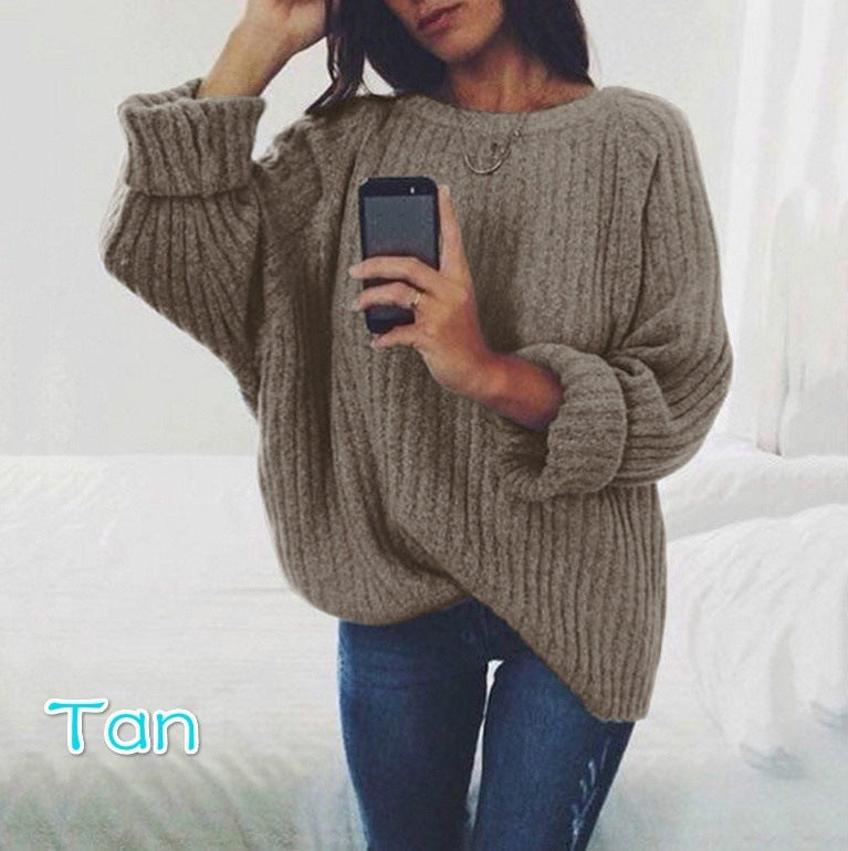 Damen Grobstrickpullover mit lockerer Passform und trendigem Rippenmuster Echoarchiv