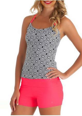 Damen Sport-Tankini mit modischem Mustermix und komfortablen Badeshorts Echo Archiv