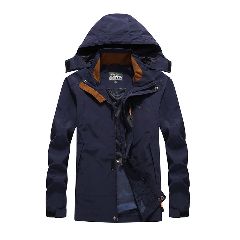 Herren wasserabweisende Outdoorjacke im technischen Parkastil mit abnehmbarer Kapuze Echo Archiv