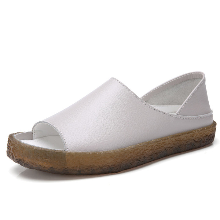 Damen nan perforierte Leder-Sandalette mit offenem Zehenbereich, anatomischem Komfortfußbett und stoßdämpfender Kautschuksohle Echo Archiv