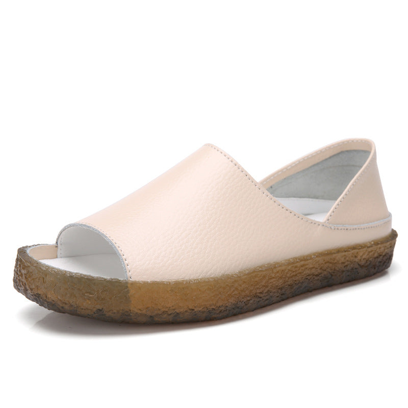 Damen nan perforierte Leder-Sandalette mit offenem Zehenbereich, anatomischem Komfortfußbett und stoßdämpfender Kautschuksohle Echo Archiv
