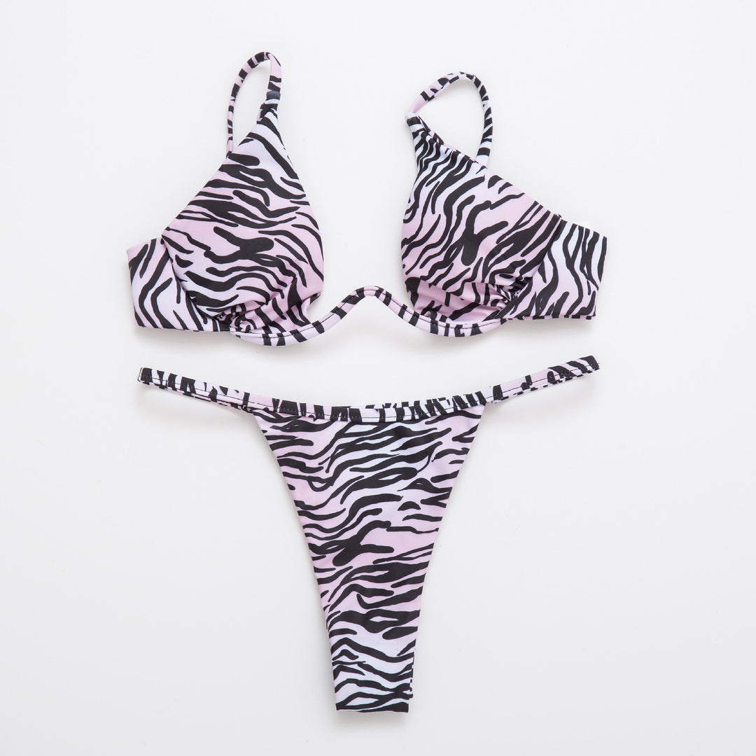Damen Triangel-Bikini mit schimmerndem Oberteil und verstellbaren Trägern Echo Archiv