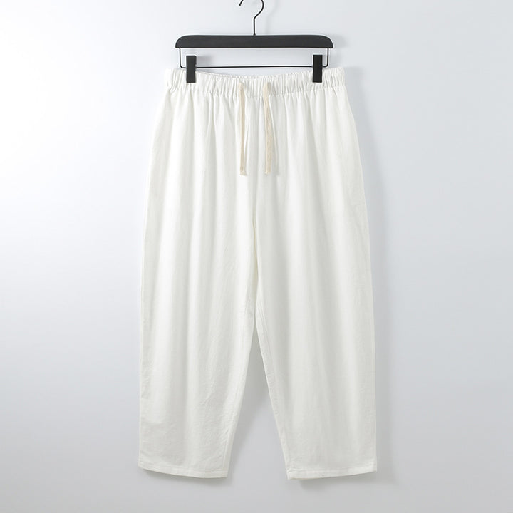Unisex Leichte Baumwoll-Leinen Freizeithose mit elastischem Bund und Tunnelzug Echoarchiv