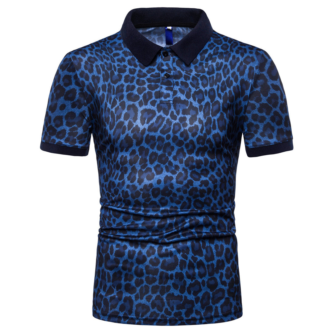 Herren Poloshirt mit modernem Leopardenmuster und komfortablem Schnitt Echoarchiv