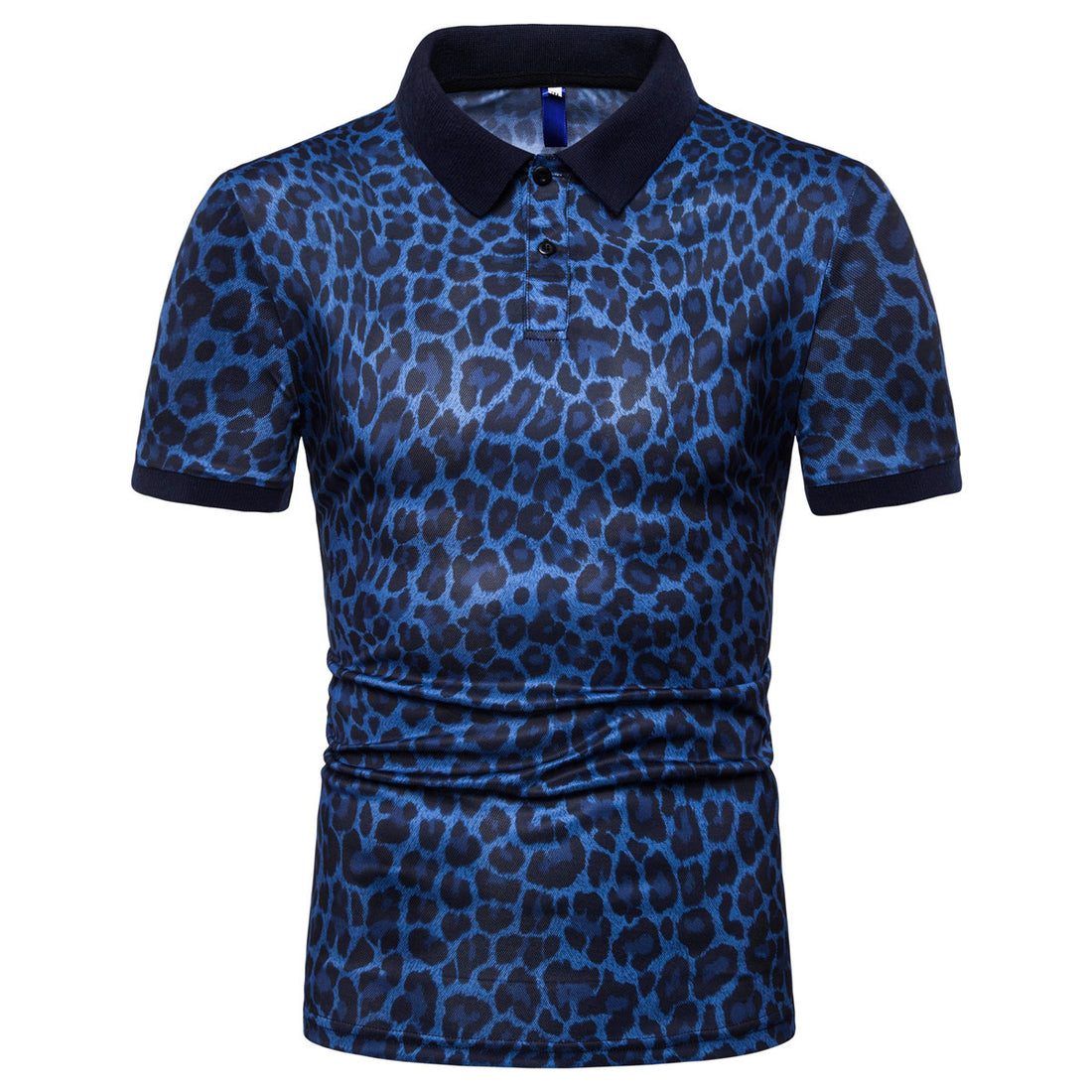 Herren Poloshirt mit modernem Leopardenmuster und komfortablem Schnitt – Cavello