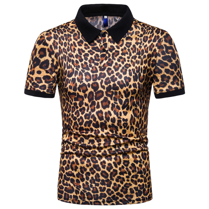 Herren Poloshirt mit modernem Leopardenmuster und komfortablem Schnitt Echoarchiv