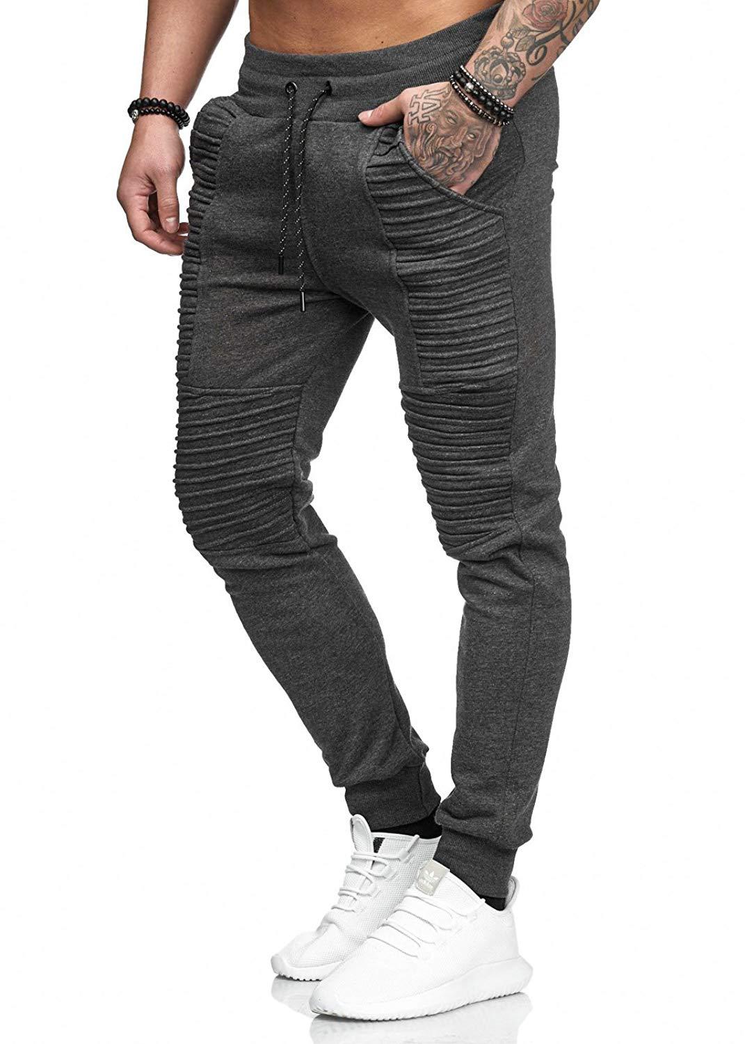 Herren sportliche Slim-Fit Jogginghose mit modischen Rippdetails Echoarchiv