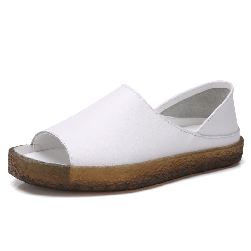 Damen nan perforierte Leder-Sandalette mit offenem Zehenbereich, anatomischem Komfortfußbett und stoßdämpfender Kautschuksohle Echo Archiv