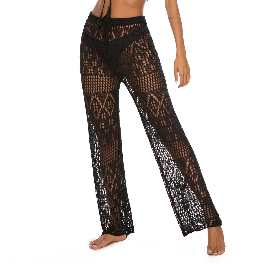 Damen Häkel-Strandhose mit weitem Schnitt und modernem Lochdesign Echo Archiv