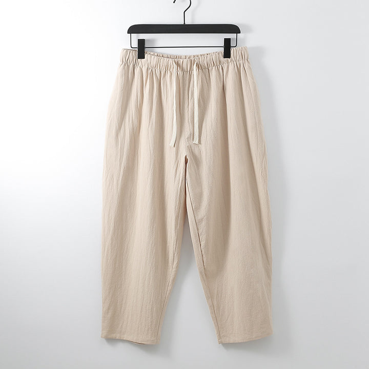 Unisex Leichte Baumwoll-Leinen Freizeithose mit elastischem Bund und Tunnelzug Echoarchiv