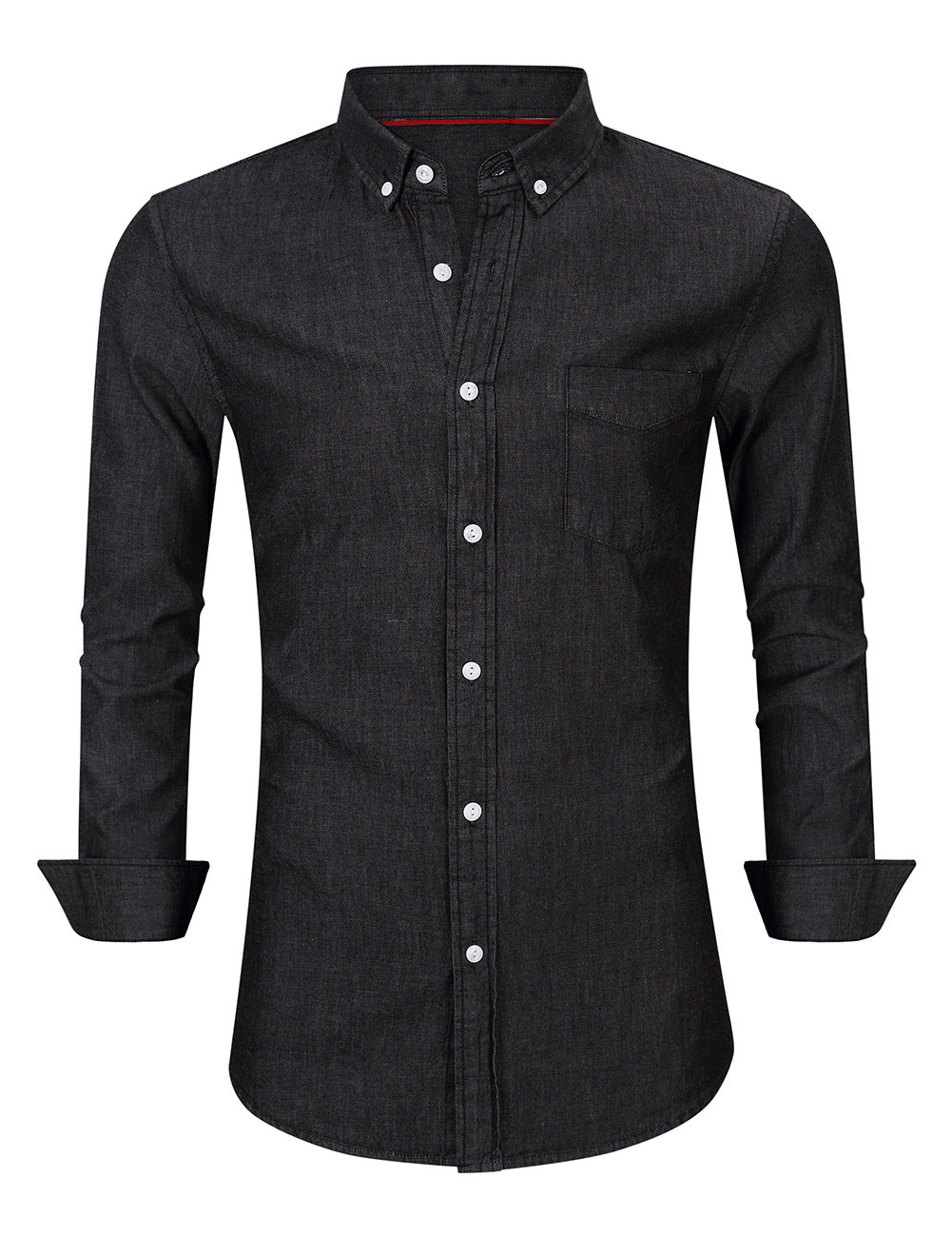 Herren Elegantes Denimhemd mit modischem Schnitt und praktischer Brusttasche Echoarchiv