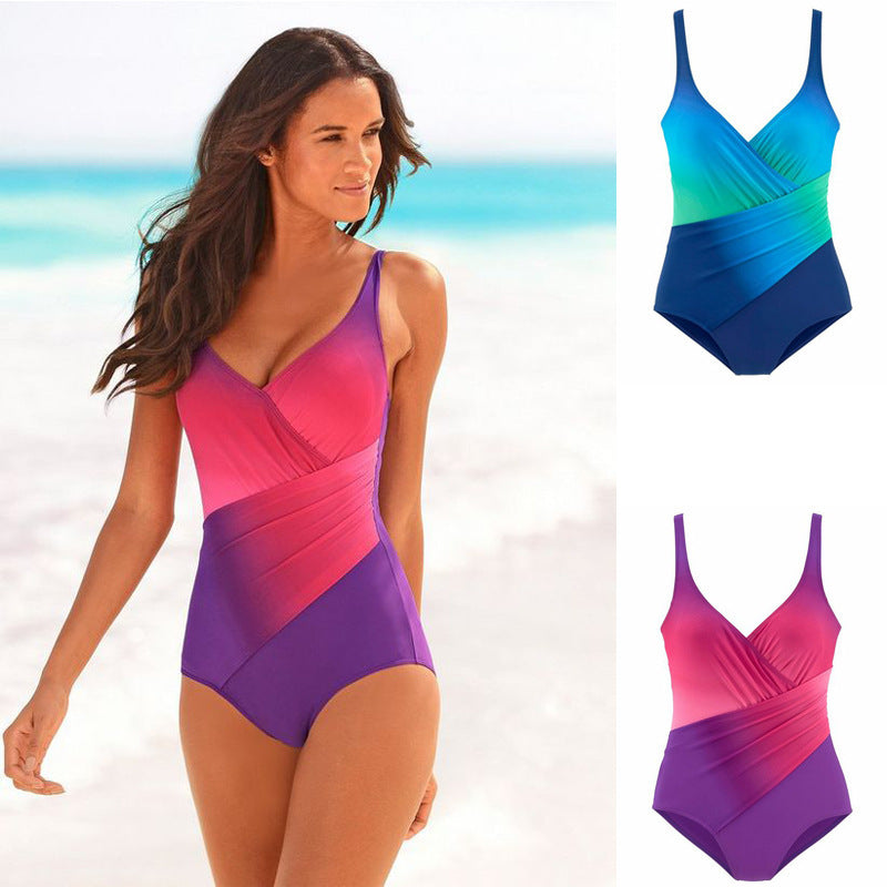 Damen Einteiliger Badeanzug mit elegantem Wickeldesign und femininem Schnitt Echo Archiv