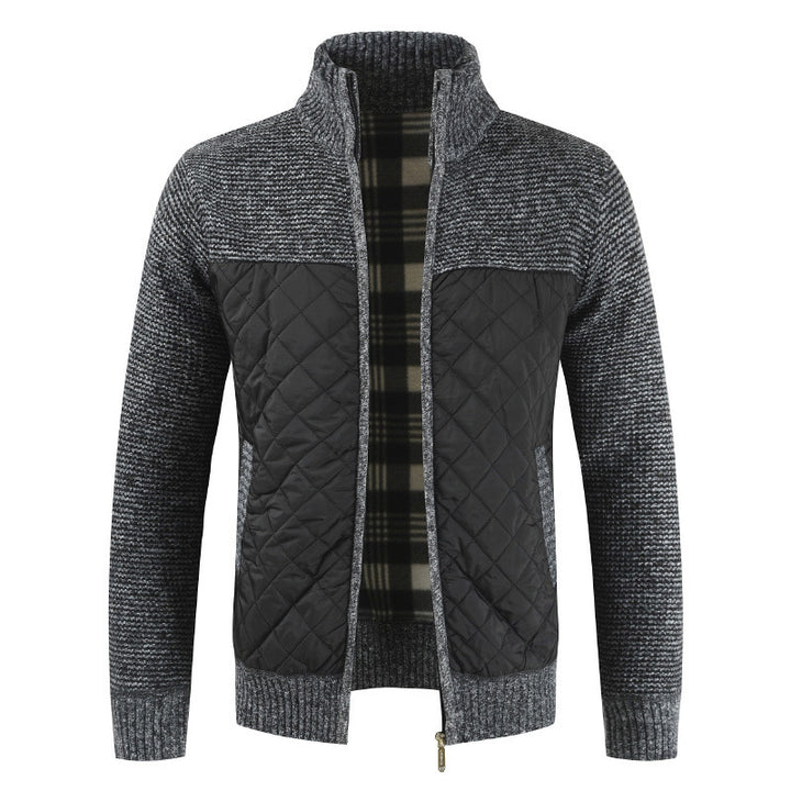 Herren nan gesteppter Strickcardigan mit Stehkragen, Thermofutter und Reißverschluss Echo Archiv