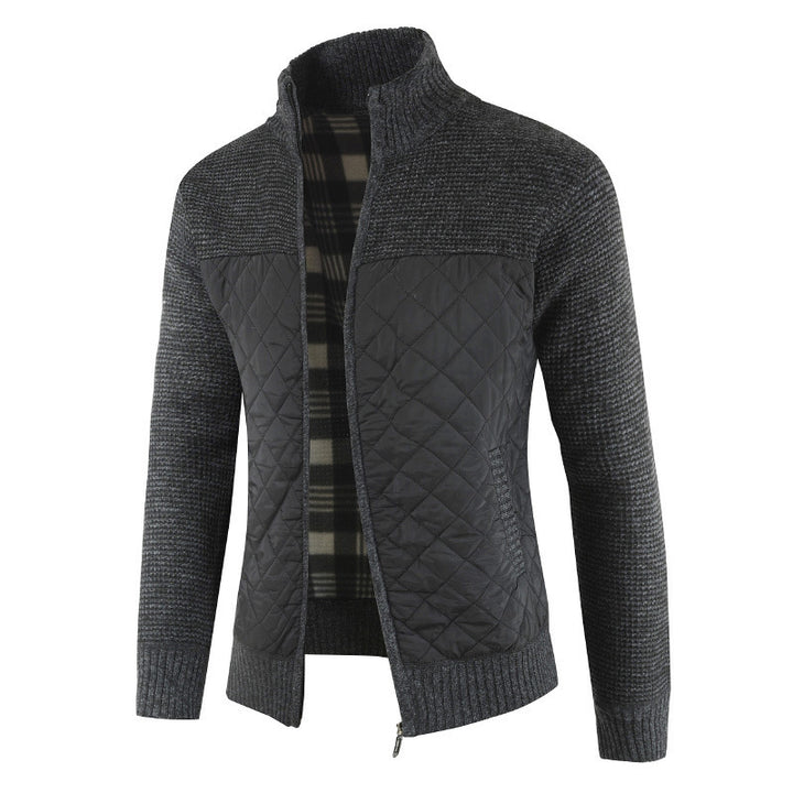 Herren nan gesteppter Strickcardigan mit Stehkragen, Thermofutter und Reißverschluss Echo Archiv