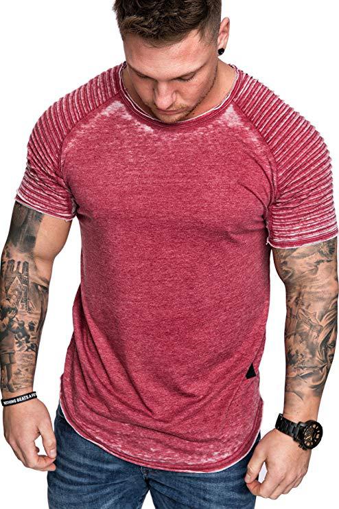Herren Sportliches T-Shirt mit strukturiertem Schulterdesign Echoarchiv