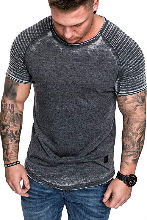 Herren Sportliches T-Shirt mit strukturiertem Schulterdesign Echoarchiv