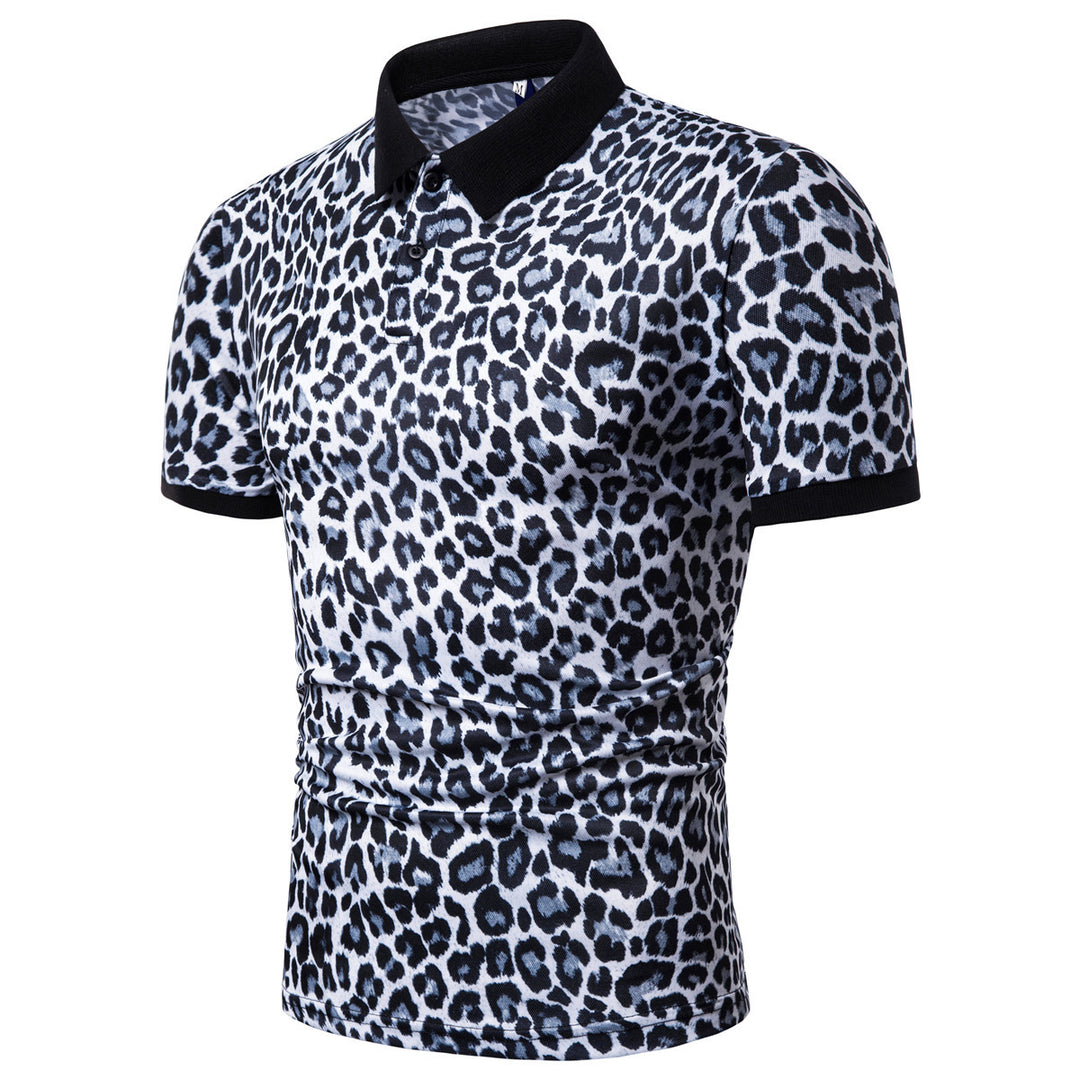 Herren Poloshirt mit modernem Leopardenmuster und komfortablem Schnitt Echoarchiv