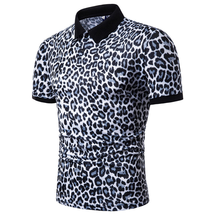 Herren Poloshirt mit modernem Leopardenmuster und komfortablem Schnitt Echoarchiv