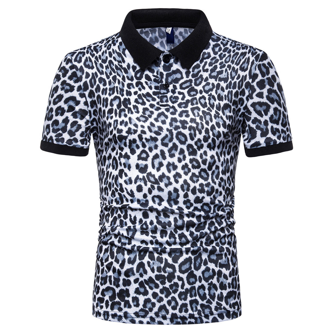 Herren Poloshirt mit modernem Leopardenmuster und komfortablem Schnitt Echoarchiv