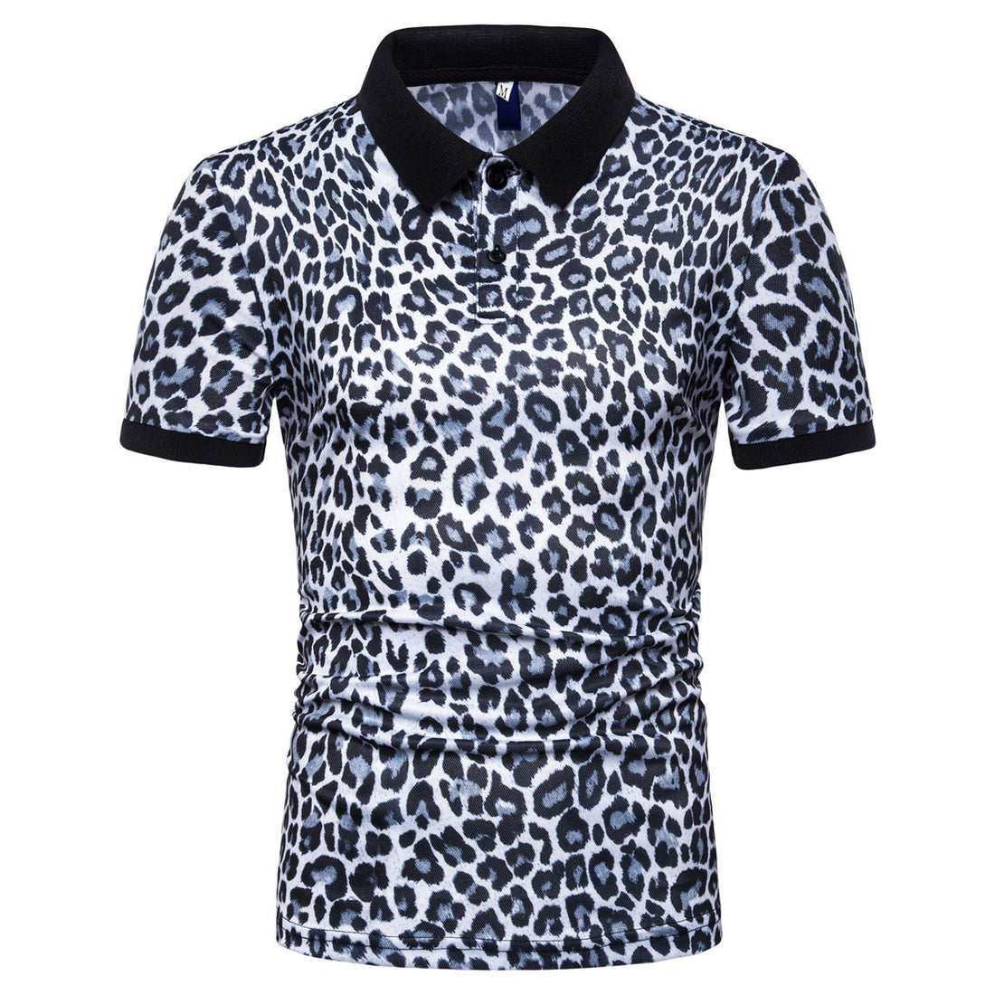 Herren Poloshirt mit modernem Leopardenmuster und komfortablem Schnitt – Cavello