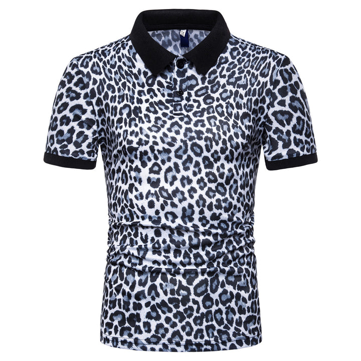 Herren Poloshirt mit modernem Leopardenmuster und komfortablem Schnitt Echoarchiv
