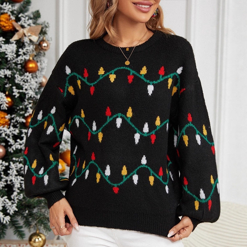 Damen-Weihnachtspullover mit 3D-Effekt
