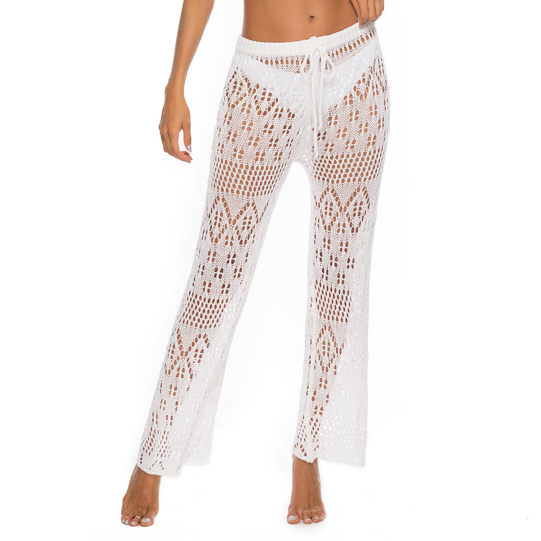Damen Häkel-Strandhose mit weitem Schnitt und modernem Lochdesign Echo Archiv
