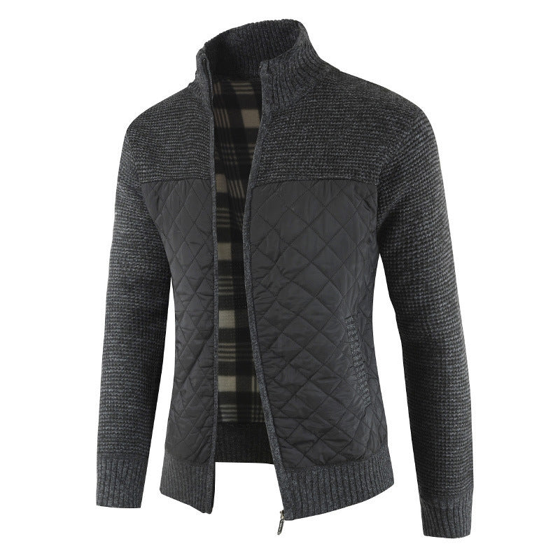 Herren nan gesteppter Strickcardigan mit Stehkragen, Thermofutter und Reißverschluss Echo Archiv