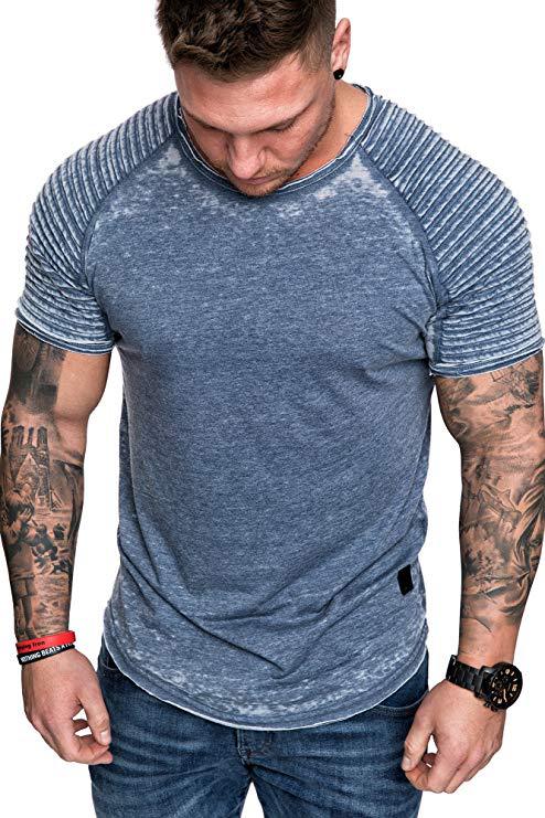 Herren Sportliches T-Shirt mit strukturiertem Schulterdesign Echoarchiv