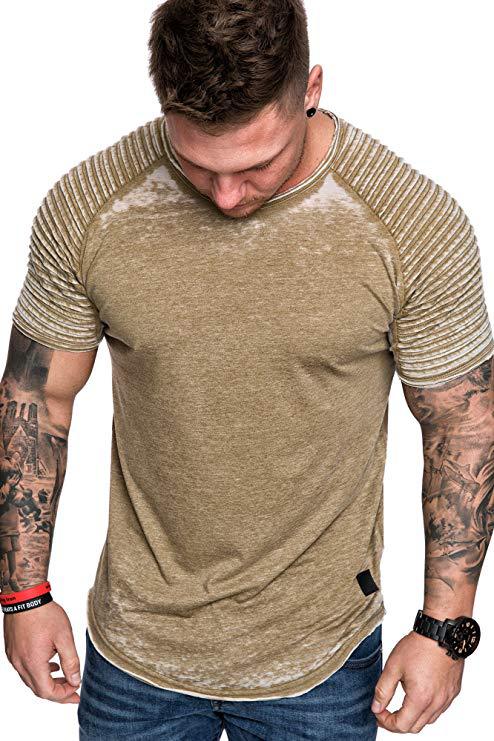 Herren Sportliches T-Shirt mit strukturiertem Schulterdesign Echoarchiv